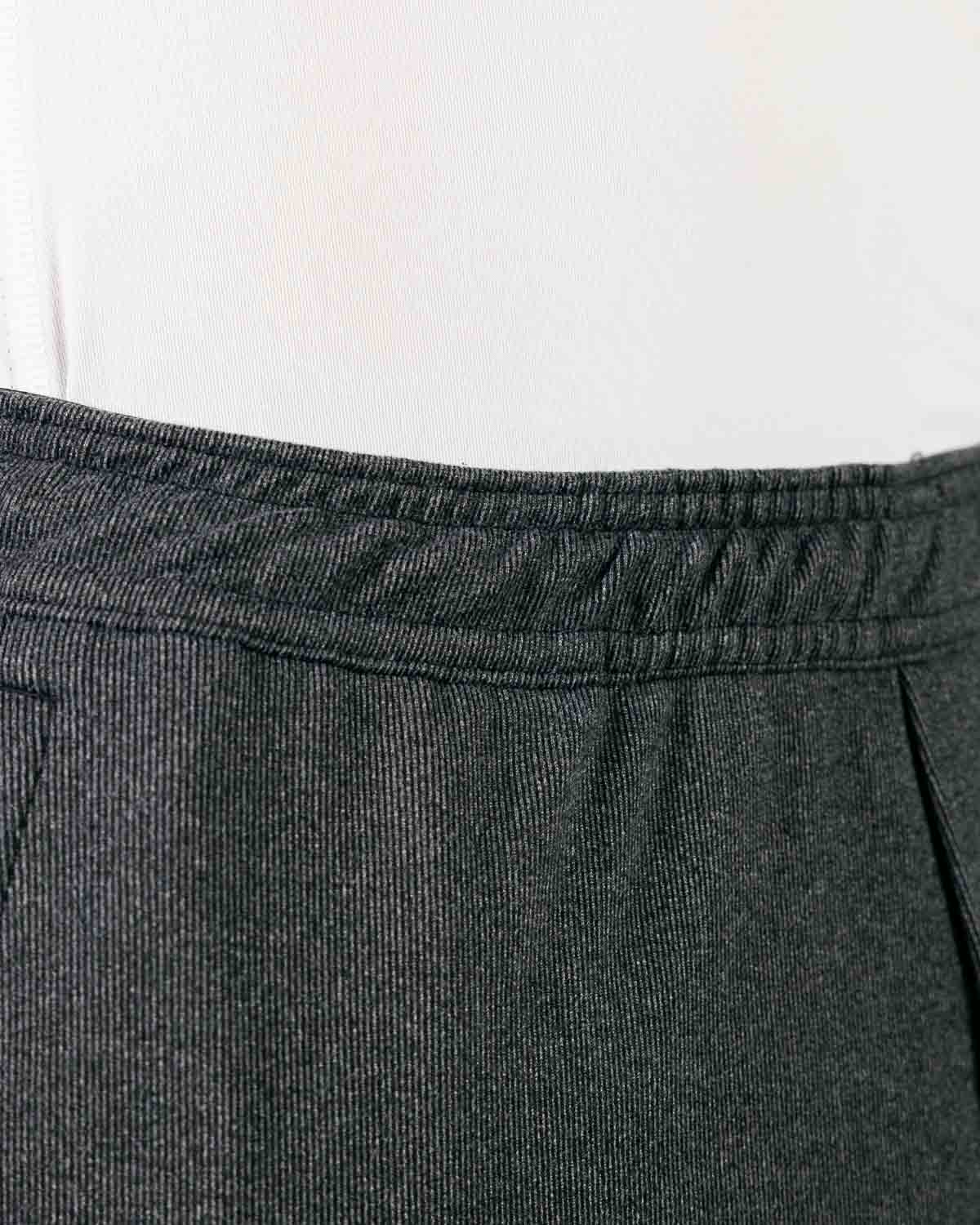 Dark Gray Brushed Rib Knit Shorts