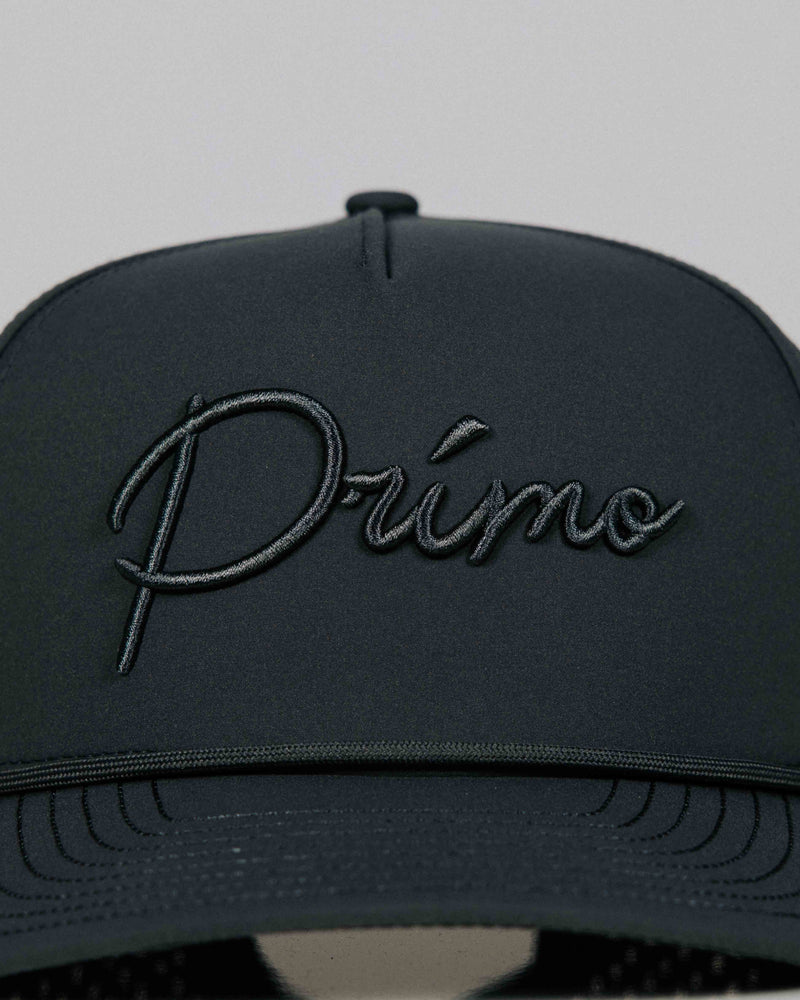 Dark Gray Monochrome Cursive Hat