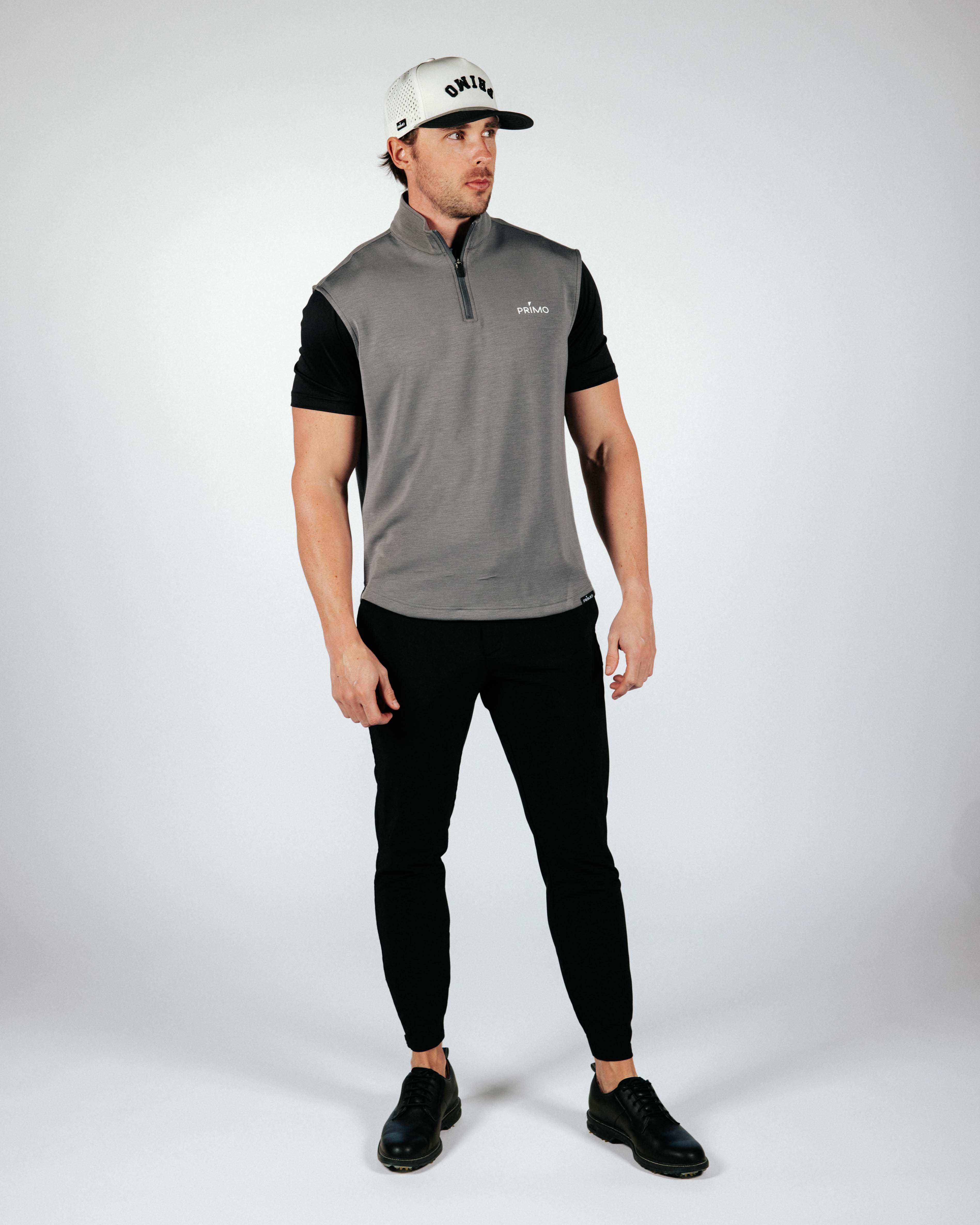 Dark Gray Quarter Zip Vest – Primo Golf Apparel