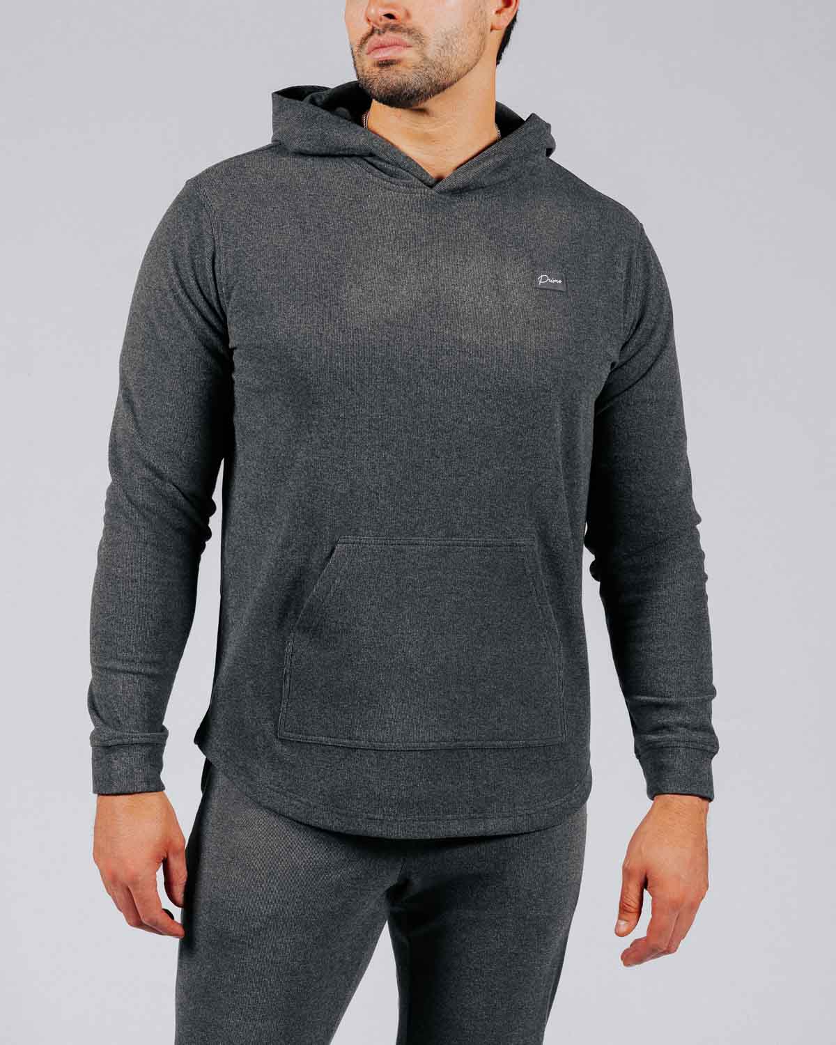 Primo Rib Knit Hoodie - Dark Gray