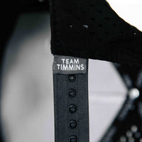 Team Timmins tag on the snapback