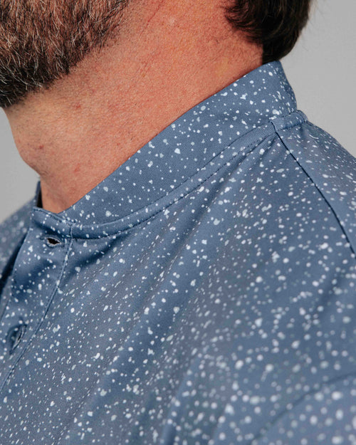 Dusty Blue Speckle Blade Polo