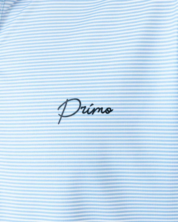 Grant Horvat Essentials Light Blue Micro Stripes Blade Polo