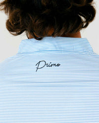 Grant Horvat Essentials Light Blue Micro Stripes Blade Polo