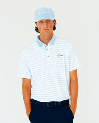 Grant Horvat Essentials Classic Polo - Light Blue Stripes