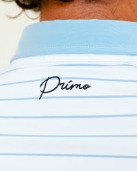 Grant Horvat Essentials Light Blue Stripes Classic Polo