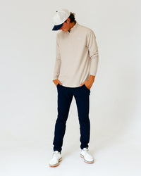 Grant Horvat Essentials Sand Waffle Quarter Zip