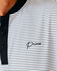 Grant Horvat Essentials White & Black Stripes Blade Polo