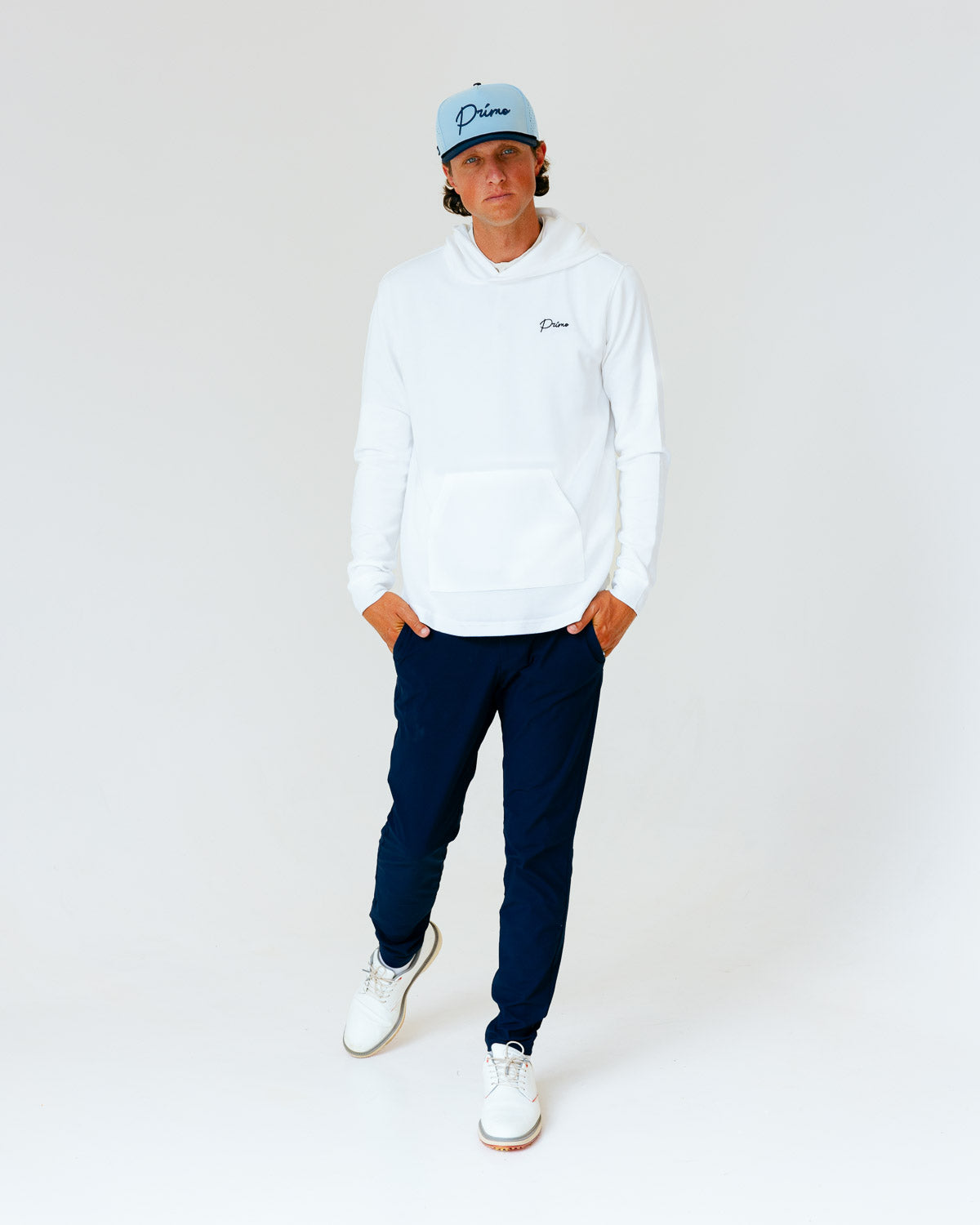 Awesome Golf フード付きトレーナー ホワイト Grant Horvat Essentials White Cloud Hoodie – Primo Golf Apparel