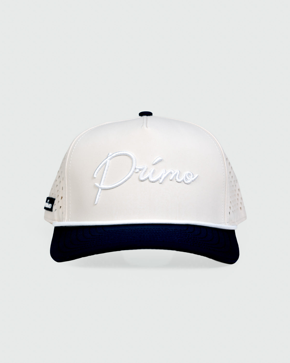 Grant Horvat Cursive Hat - Cream & Navy