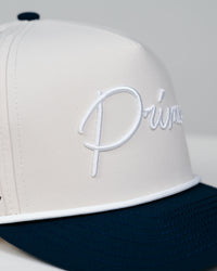 Grant Horvat Cursive Hat - Cream & Navy -1