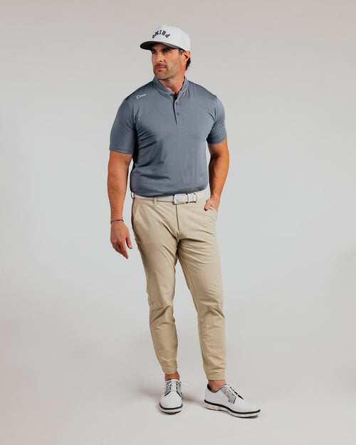 Gray Cursive Blade Polo