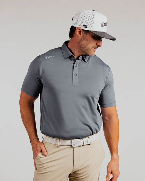 Cursive Classic Polo - Gray Cursive