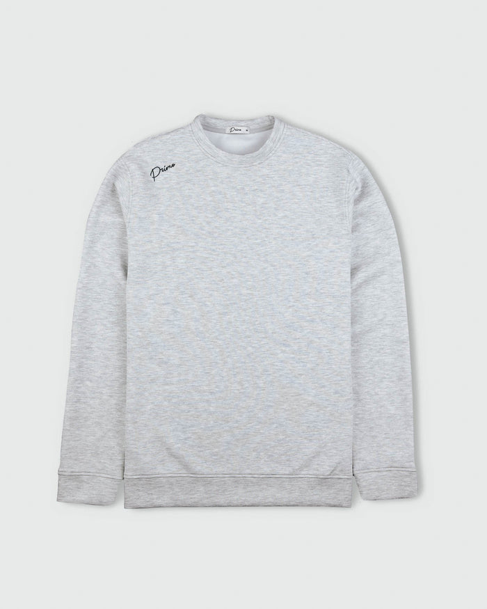 Heather Gray Cursive Golf Crew Neck
