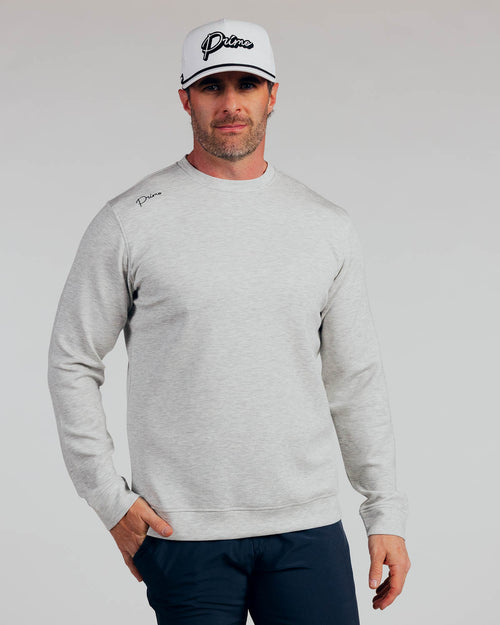 Heather Gray Cursive Golf Crew Neck