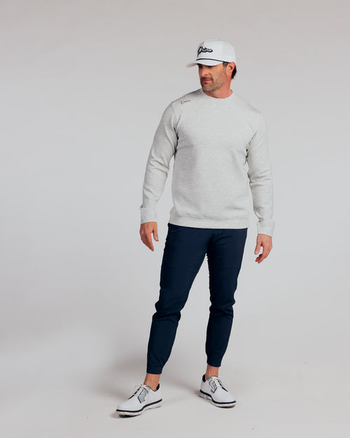 Heather Gray Cursive Golf Crew Neck
