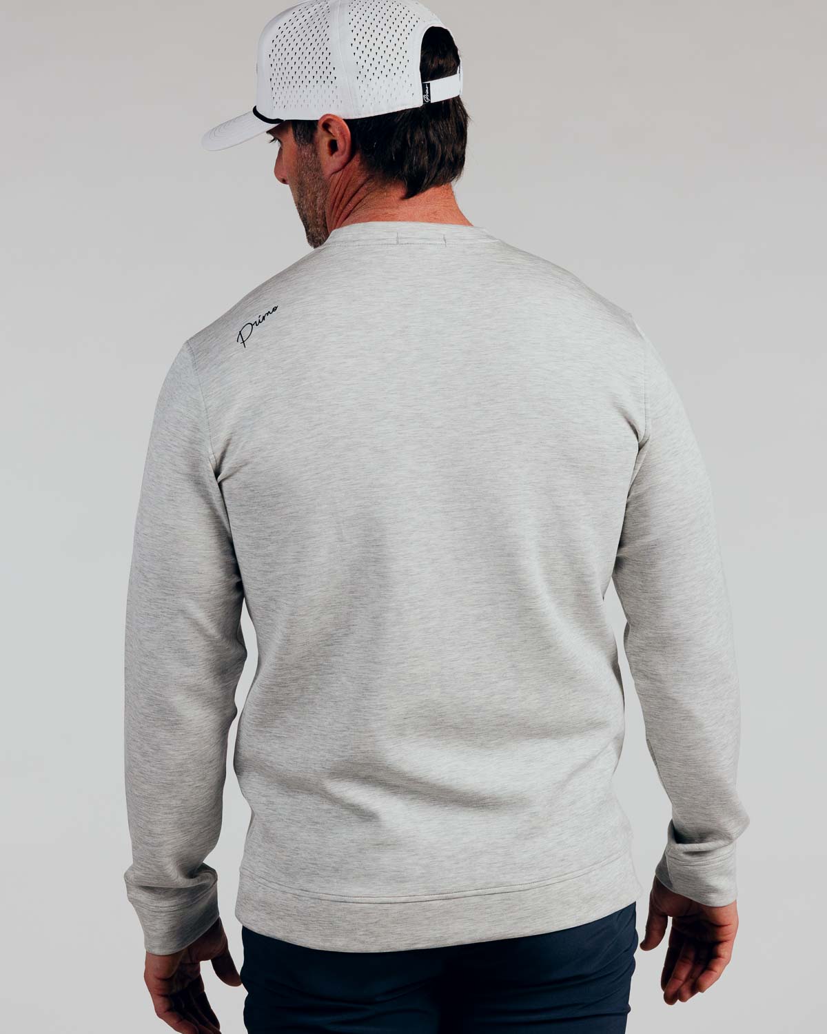 Heather Gray Cursive Golf Crew Neck