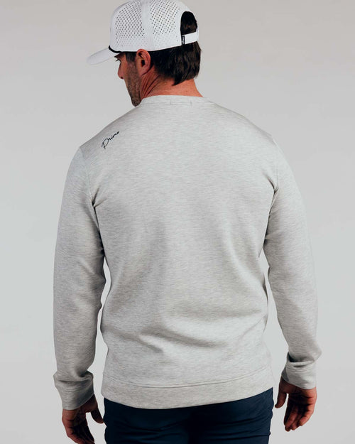 Heather Gray Cursive Golf Crew Neck