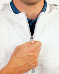 Light Gray Heather Hooded Quarter Zip Vest