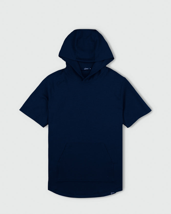 Navy Heather Short Sleeve Recovery Hoodie