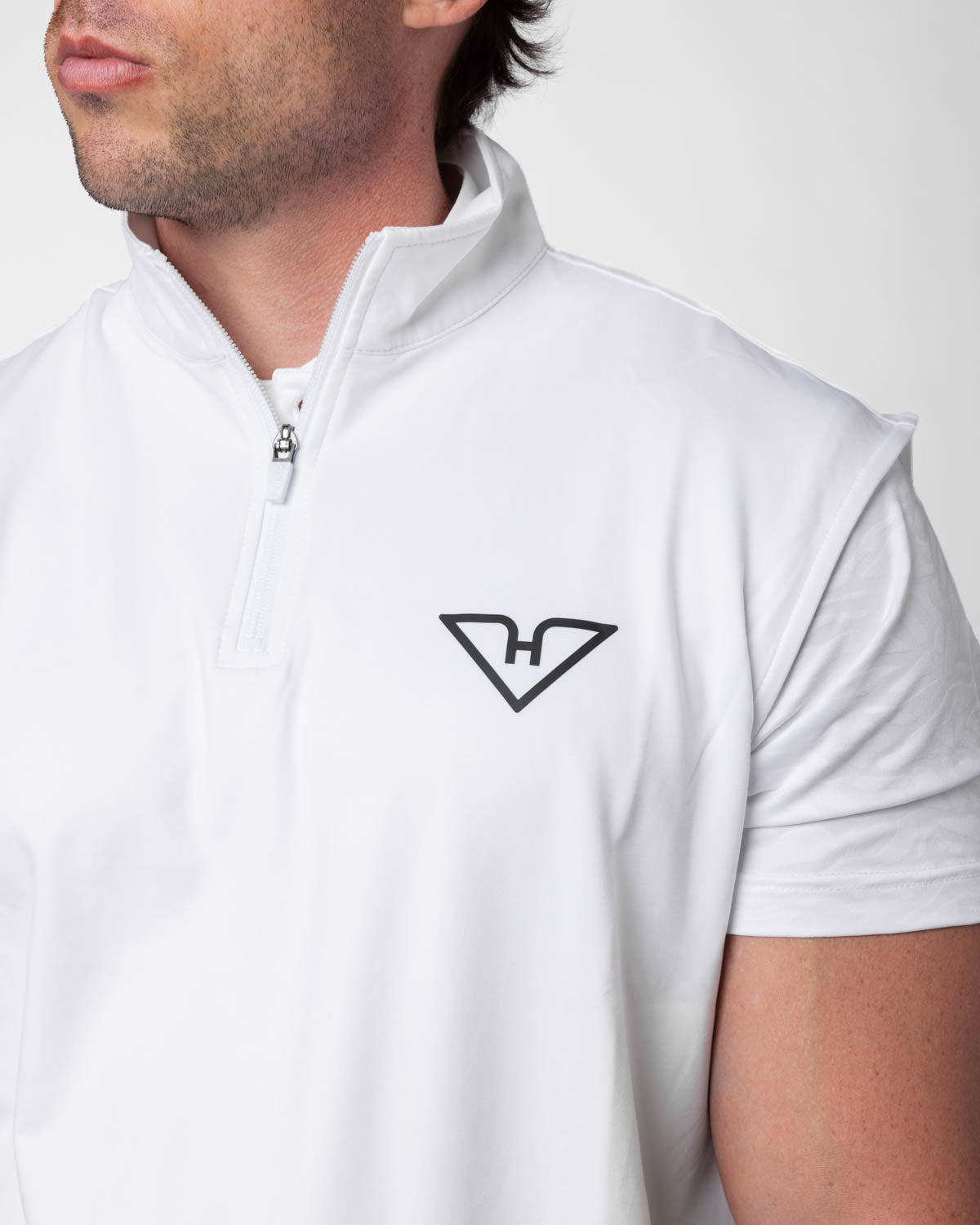 White HyFlyers Quarter Zip Vest