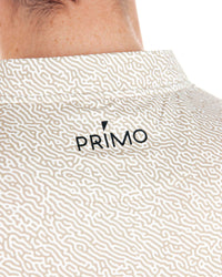 Khaki Maze Blade Collar Polo Back neck Primo Wordmark