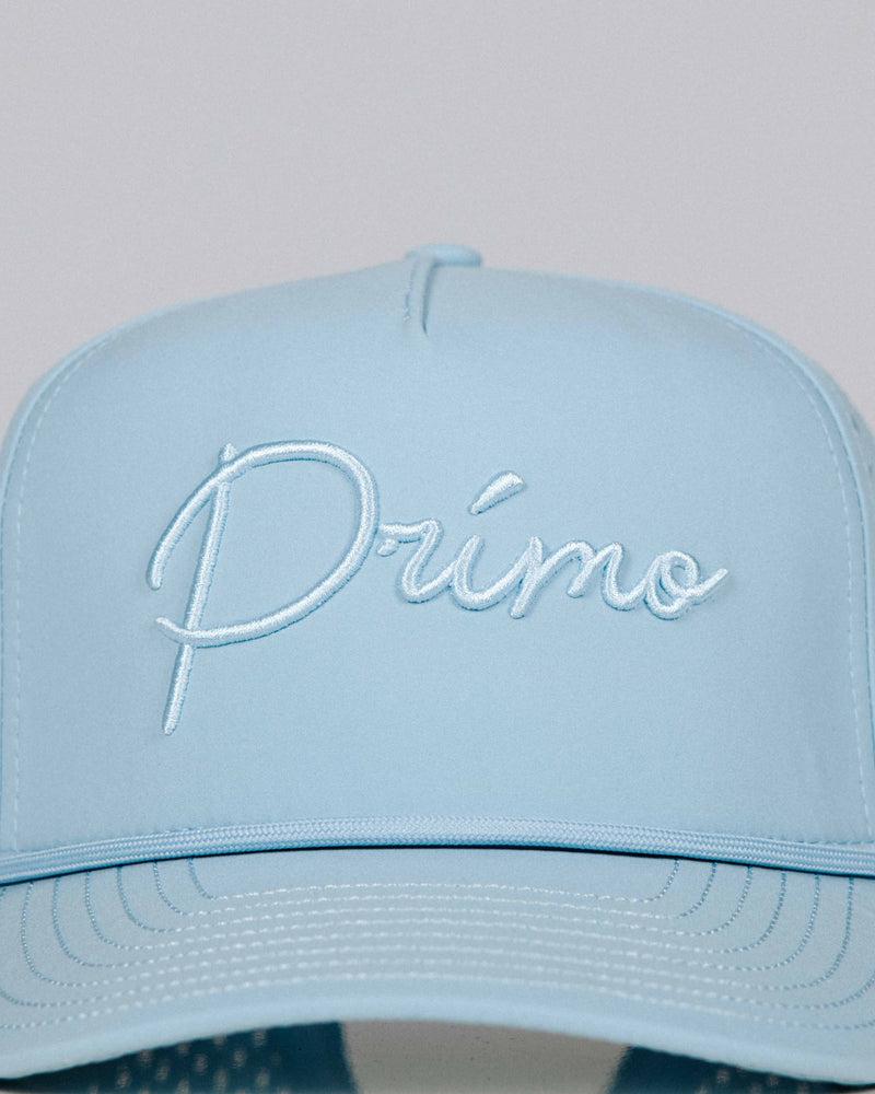 Light Blue Monochrome Cursive Hat