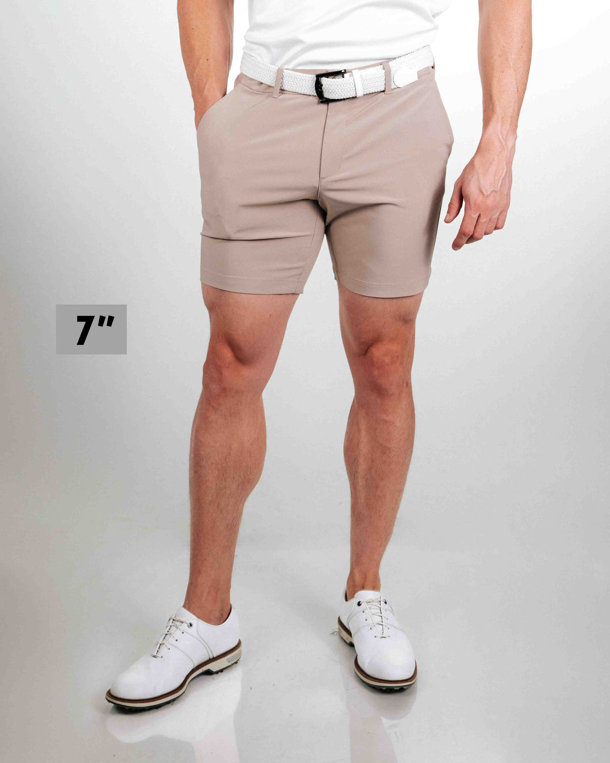 Primo Golf Light Brown Shorts 7"