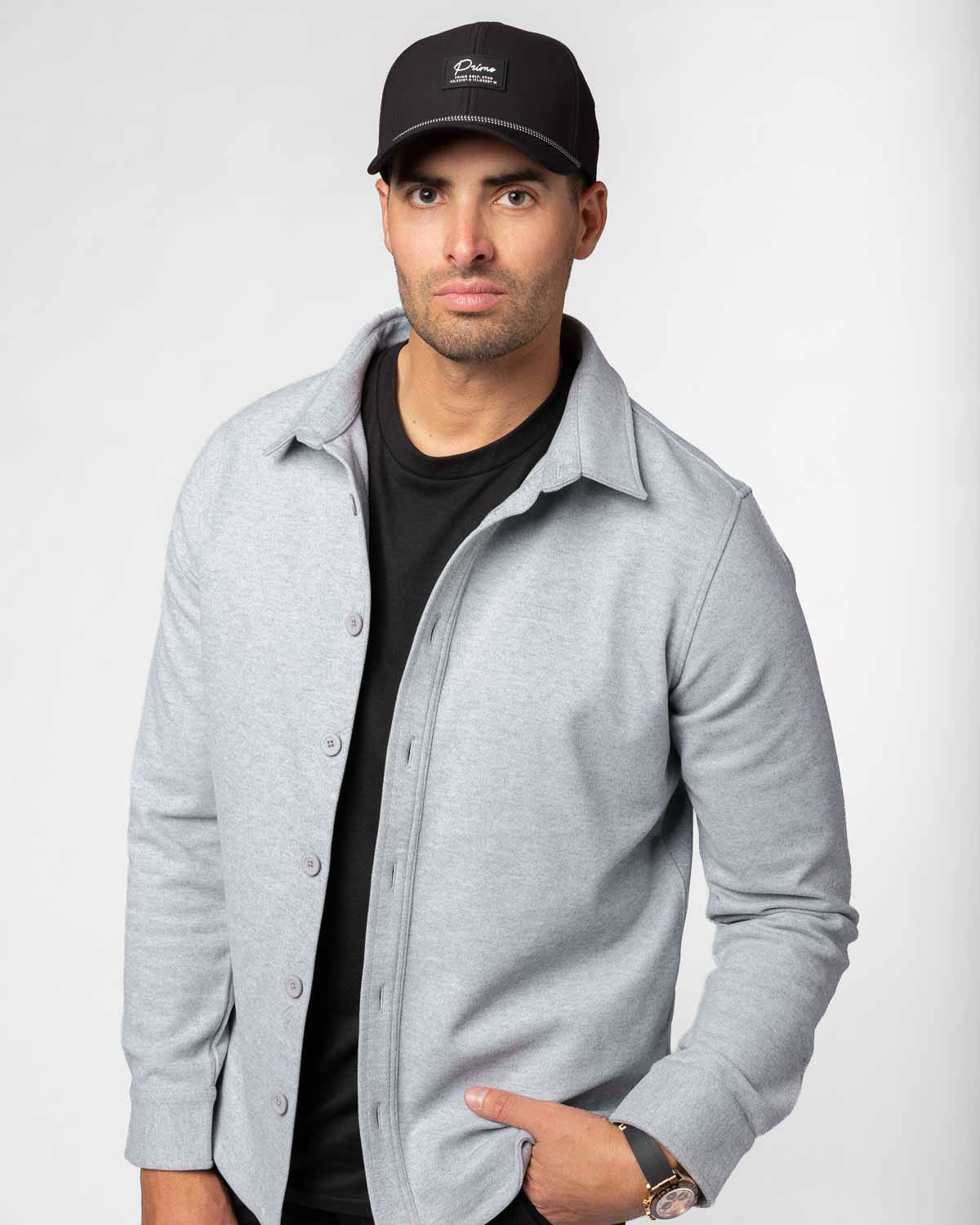 Men’s Button Up Shirt - Light Gray