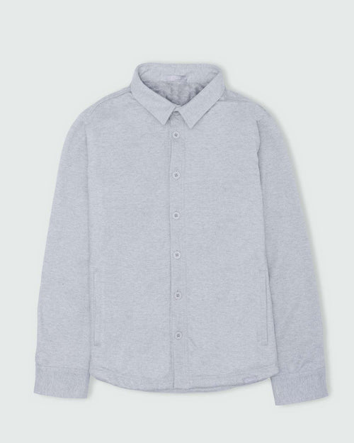 Light Gray Lined Button Up Shirt