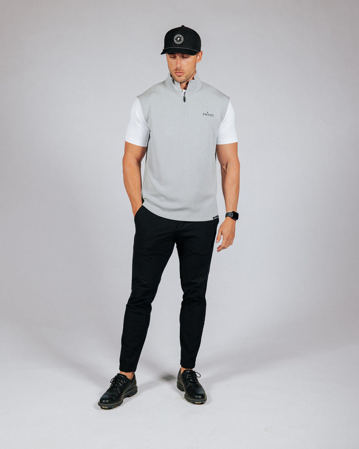 Light Gray Quarter Zip Vest