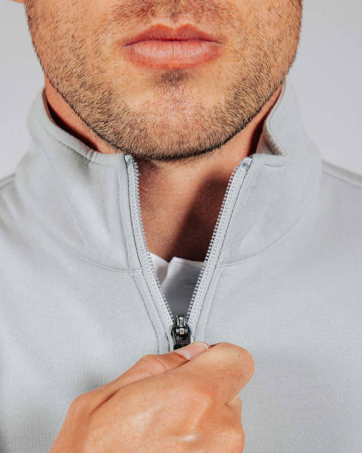 Light Gray Quarter Zip Vest
