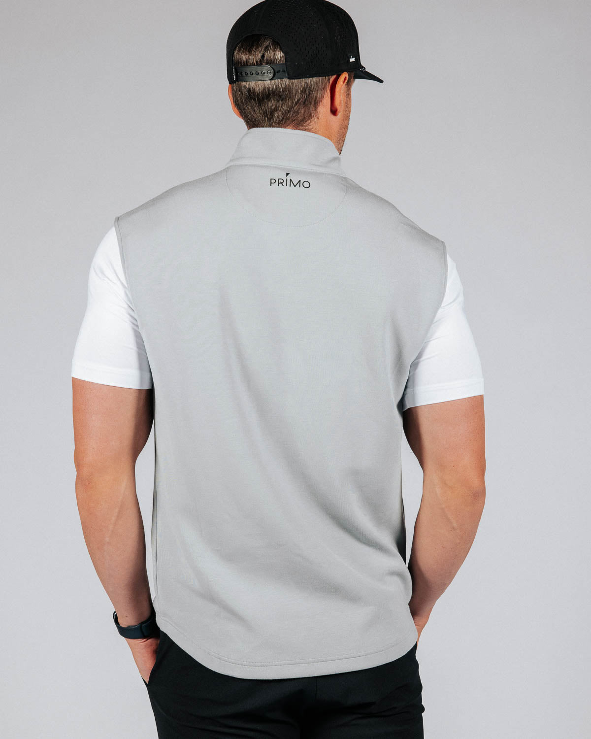 Light Gray Quarter Zip Vest