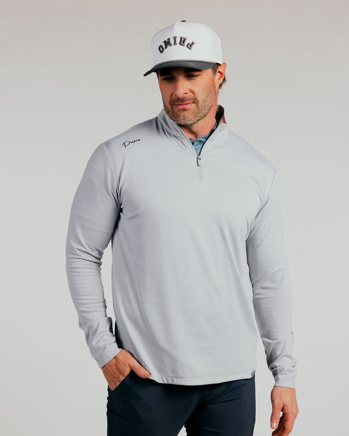 Light Gray Cursive Quarterzip