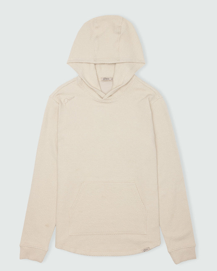 Light Khaki Cursive Waffle Hoodie