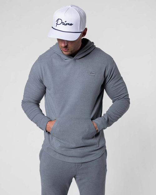 Light Gray Brushed Rib Knit Hoodie