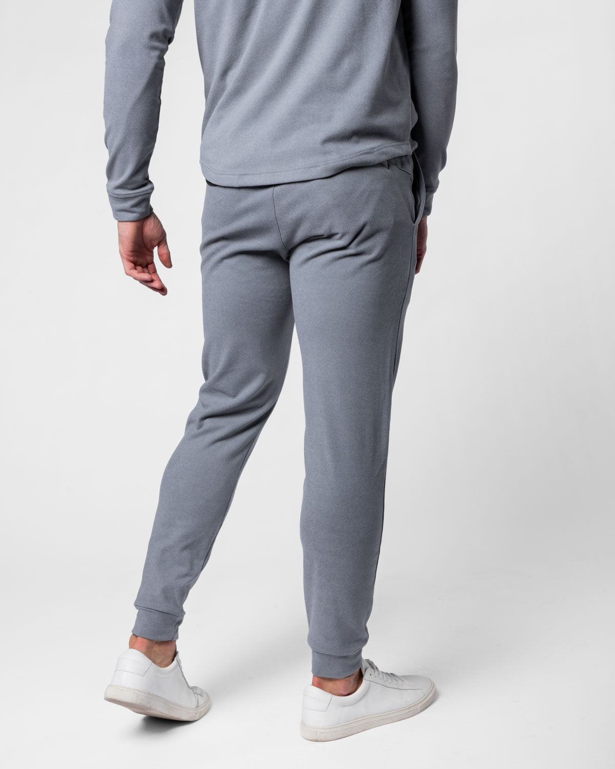 Light Gray Brushed Rib Knit Jogger