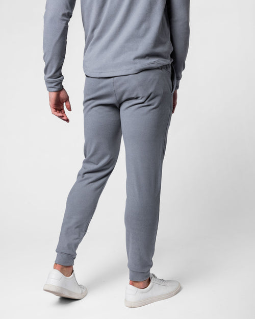 Light Gray Brushed Rib Knit Jogger