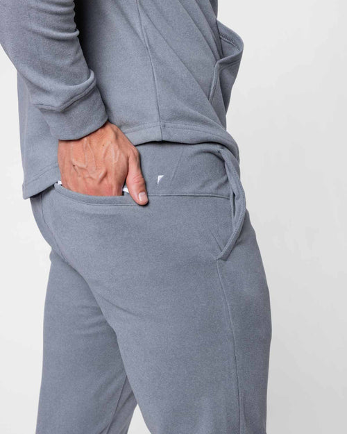 Light Gray Brushed Rib Knit Jogger