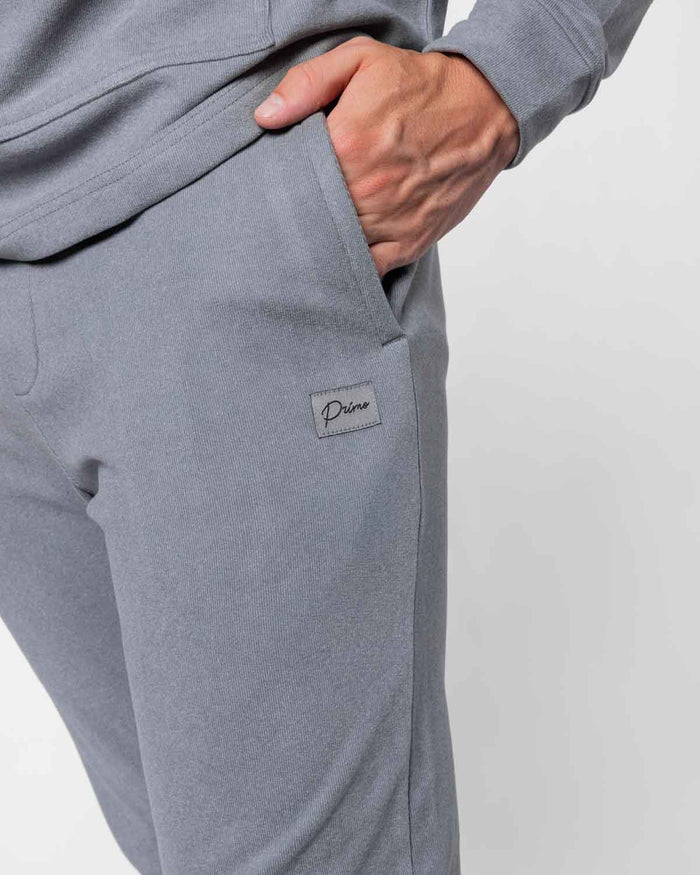 Light Gray Brushed Rib Knit Jogger