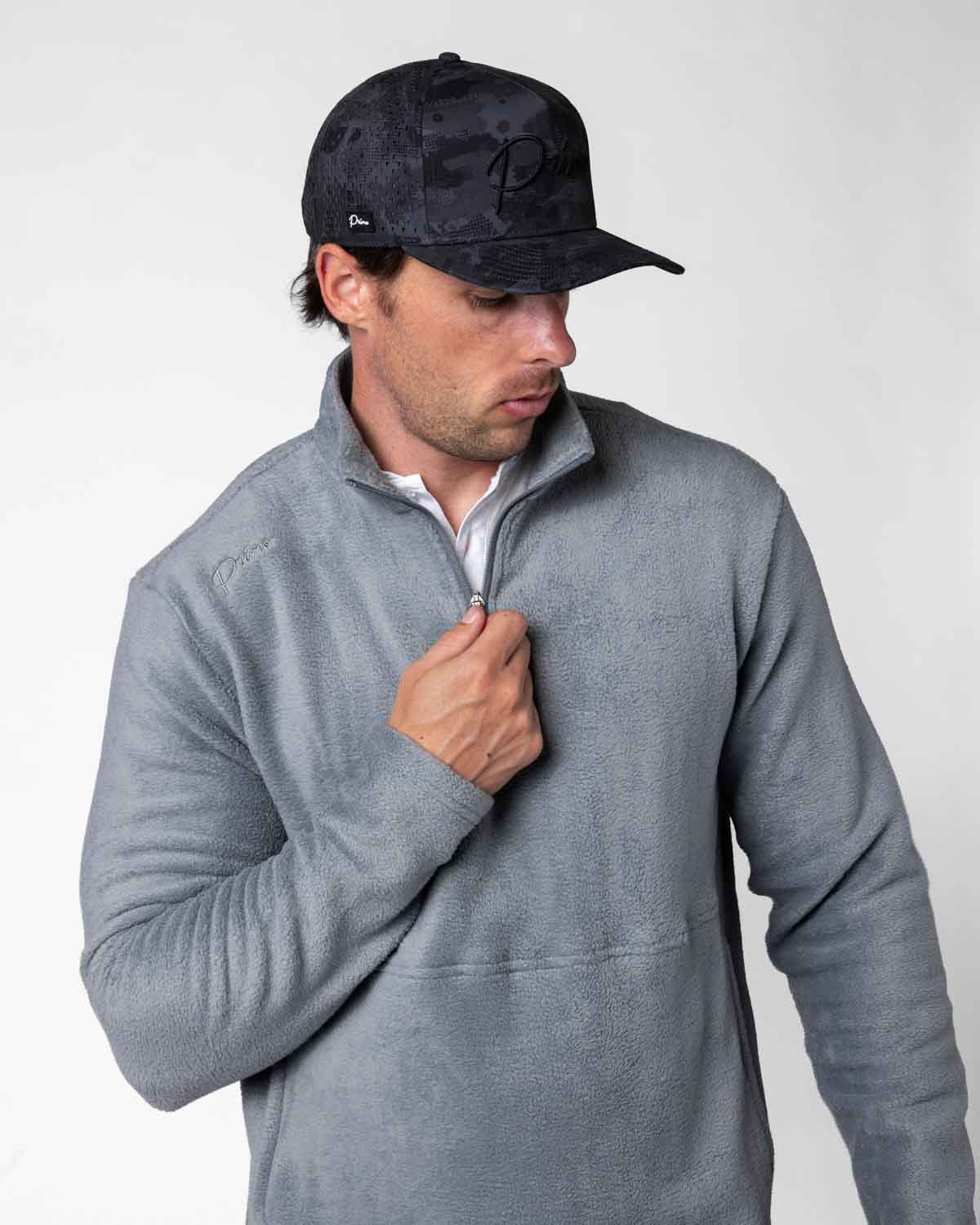 Light Gray Polar Fleece Q Zip