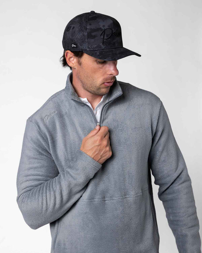 Light Gray Polar Fleece Q Zip