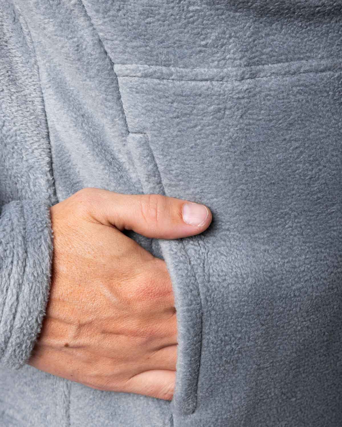 Light Gray Polar Fleece Q Zip