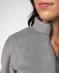 Women's Light Gray Polar Fleece Q Zip