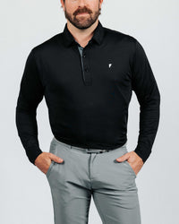 Black Long Sleeve Classic Polo