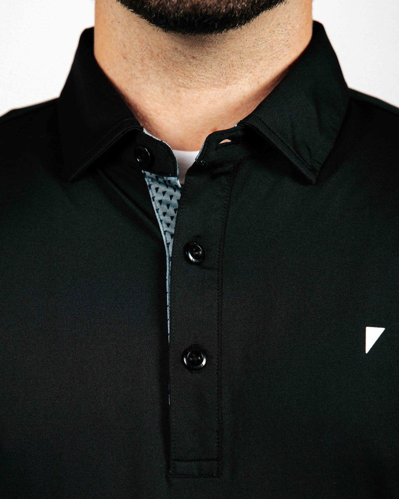 Black Long Sleeve Classic Polo