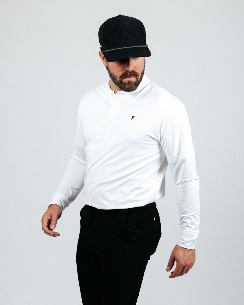 White Long Sleeve Blade Polo