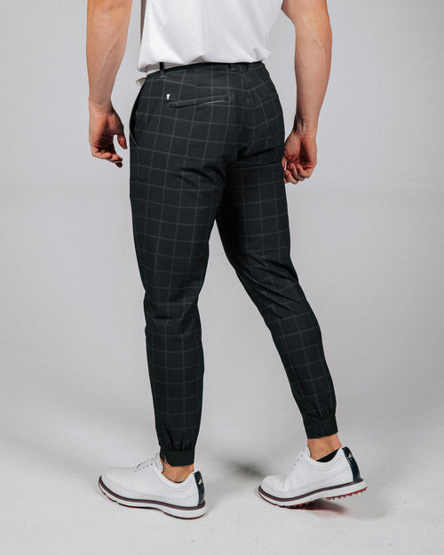 Men's Charcoal Plaid Golf Jogger