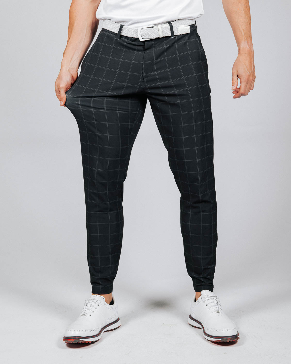 Men's Charcoal Plaid Golf Jogger