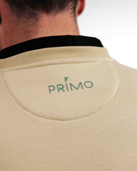 Micah Morris Crew Neck Sweater primo wordmark back of neck